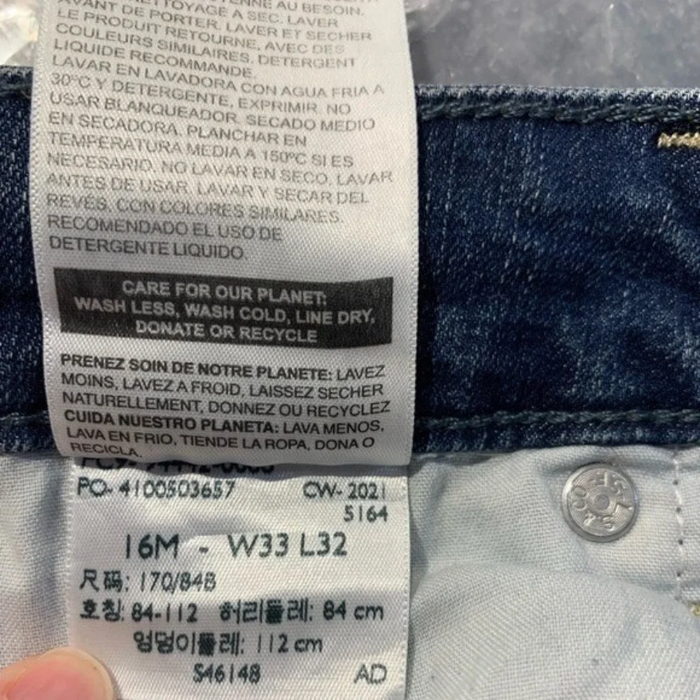 Signature by Levi Strauss Gold Mid Rise Straight Leg Denim Jeans Men 16M W33 L32